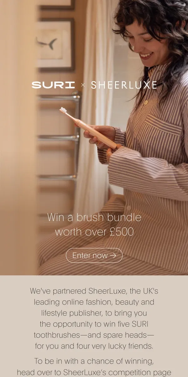 Email from SURI. Win a SURI bundle worth over £500