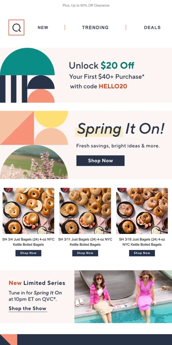 Email from QVC. Fresh Savings: Spring It On!