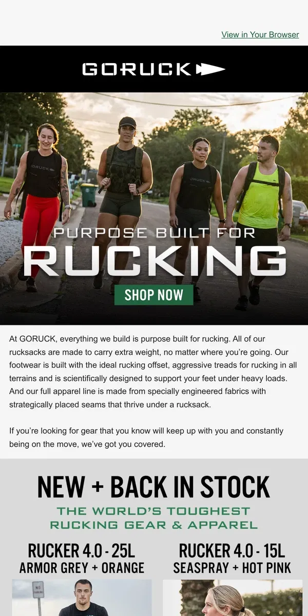 Email from GORUCK. If You’re Rucking, This is What You Need