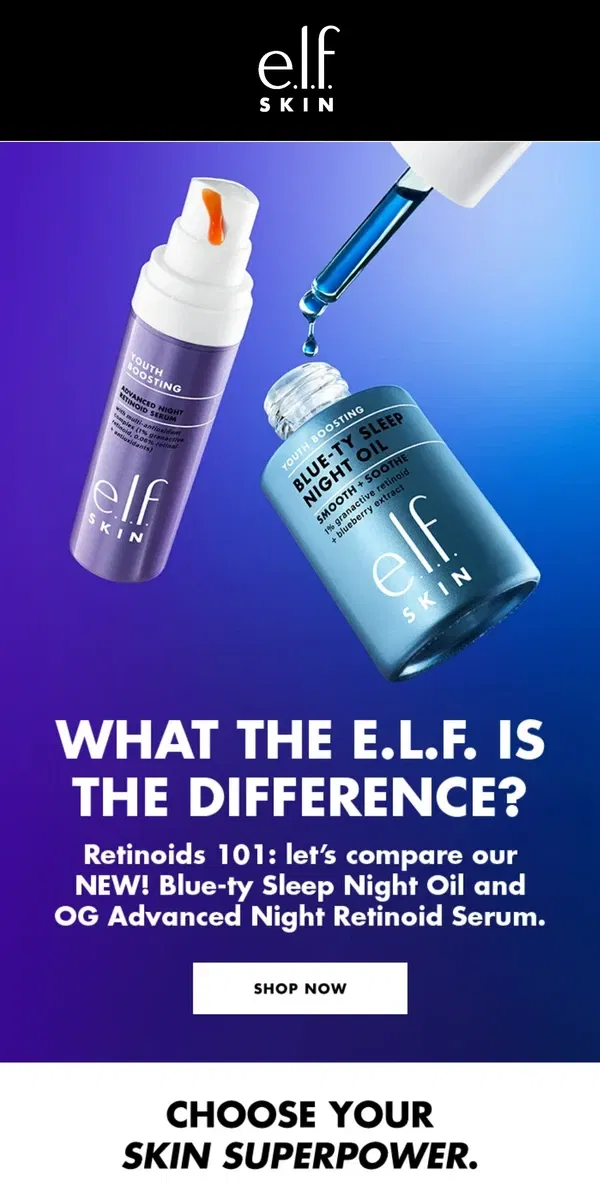 Email from e.l.f.. Retinoids for real life 😍