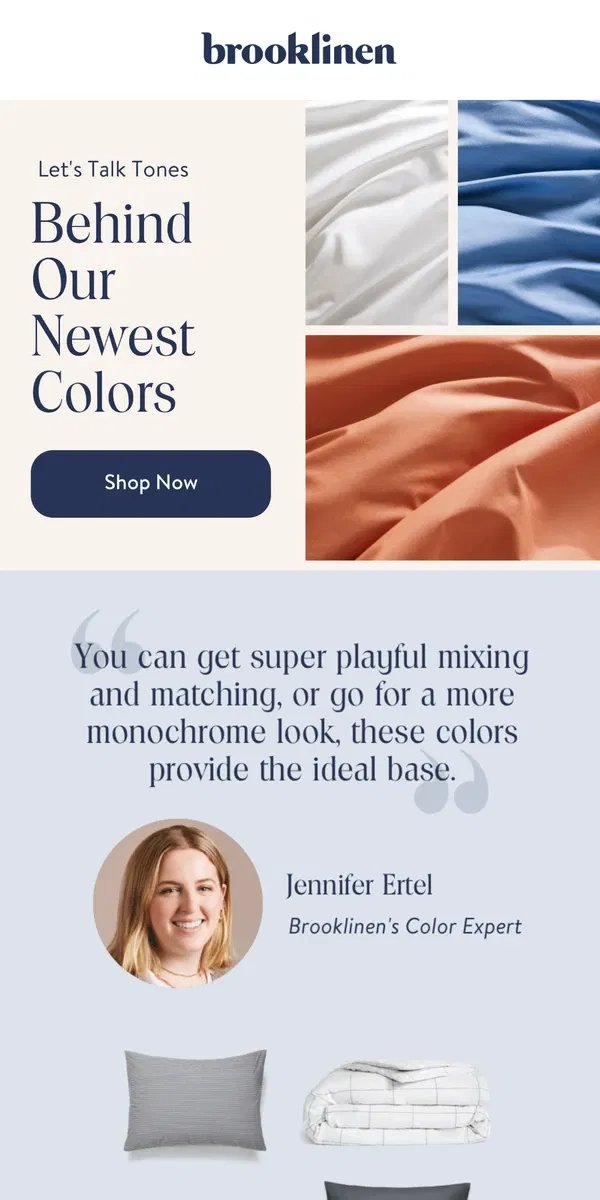 Email from Brooklinen. Your Bed's New Best Friend