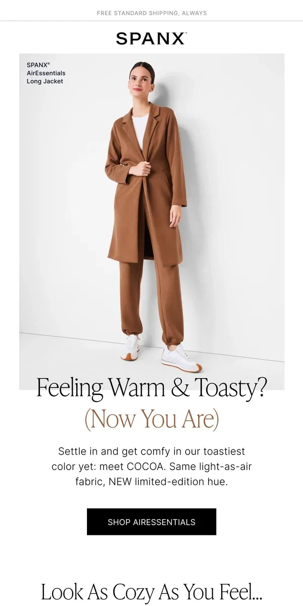 Email from SPANX. Warm. Toasty. NEW.