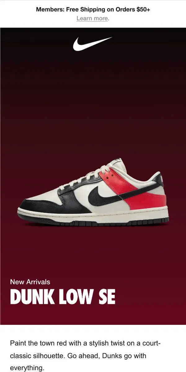 Email from Nike. Just dropped: An icon in crimson