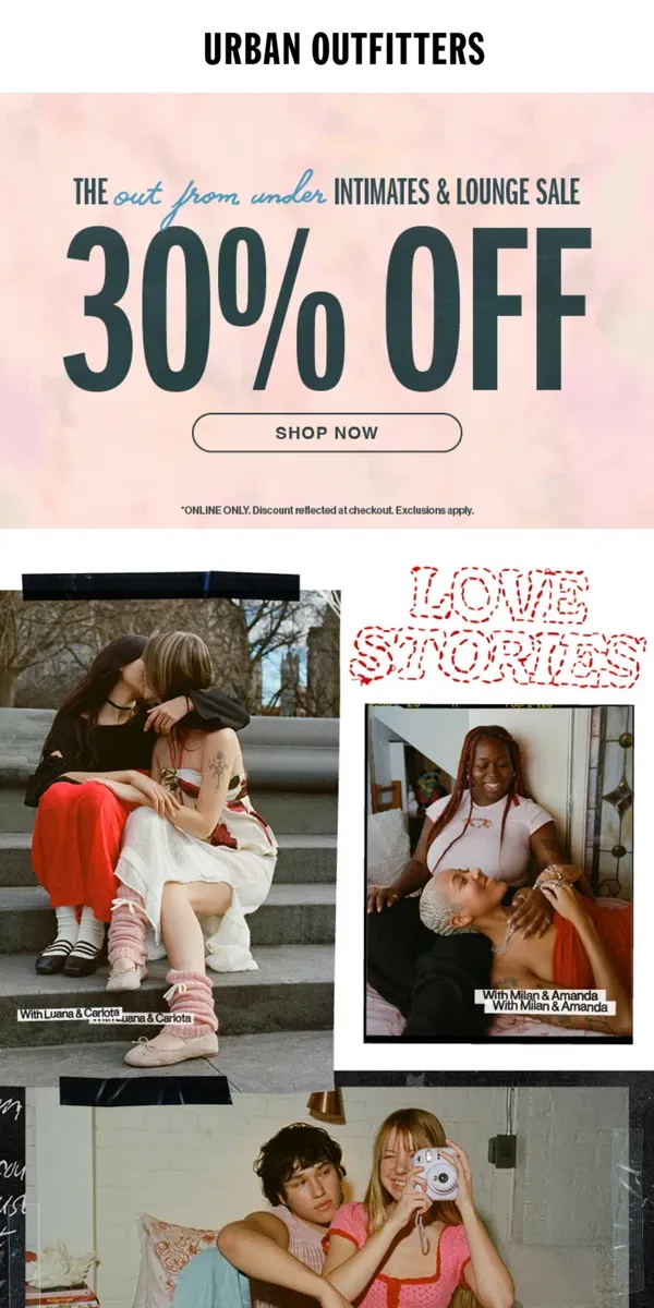 Email from Urban Outfitters. the UO Love Shop is open ❤️