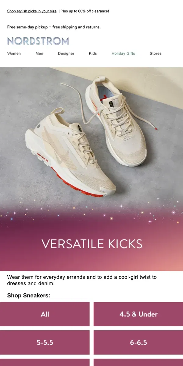 Email from Nordstrom. Your new fave sneakers are here