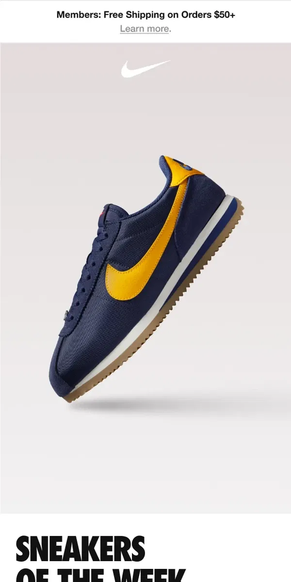 Email from Nike. Classic kicks reimagined