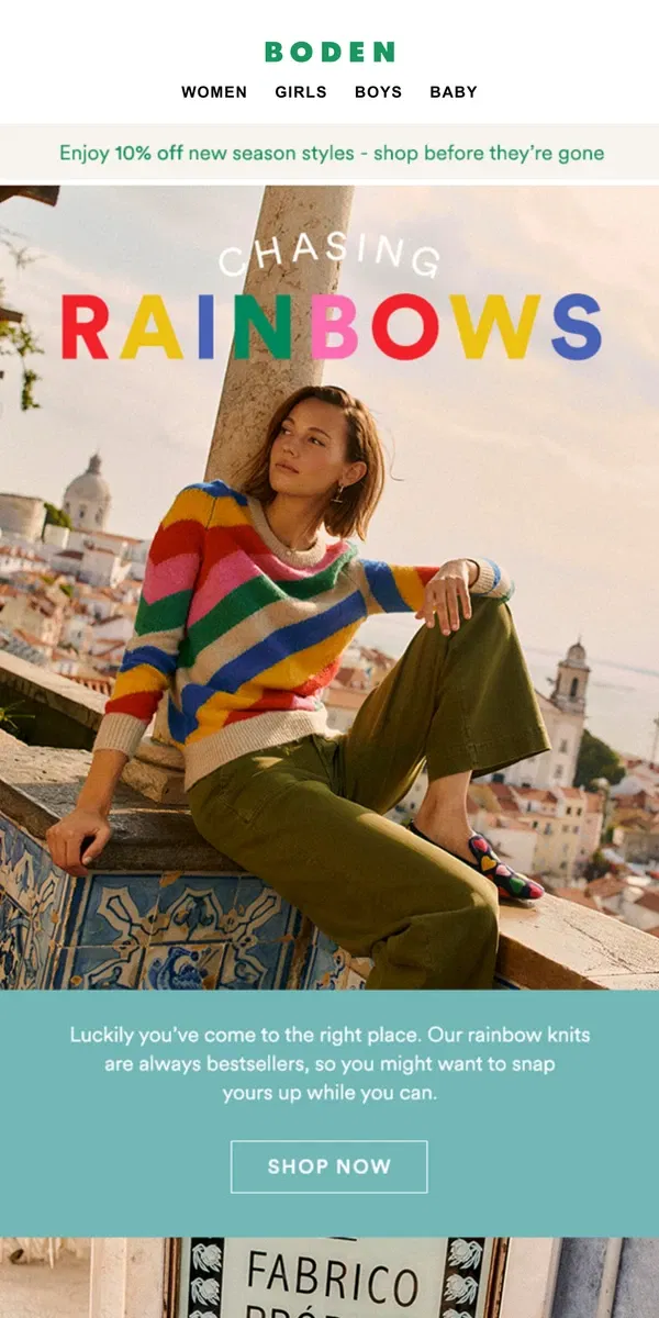 Email from Boden. No longer sold out…🌈