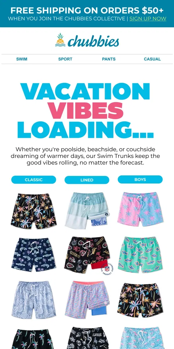 Email from Chubbies Shorts. Make a Splash (and a Statement) in NEW Swim Trunks