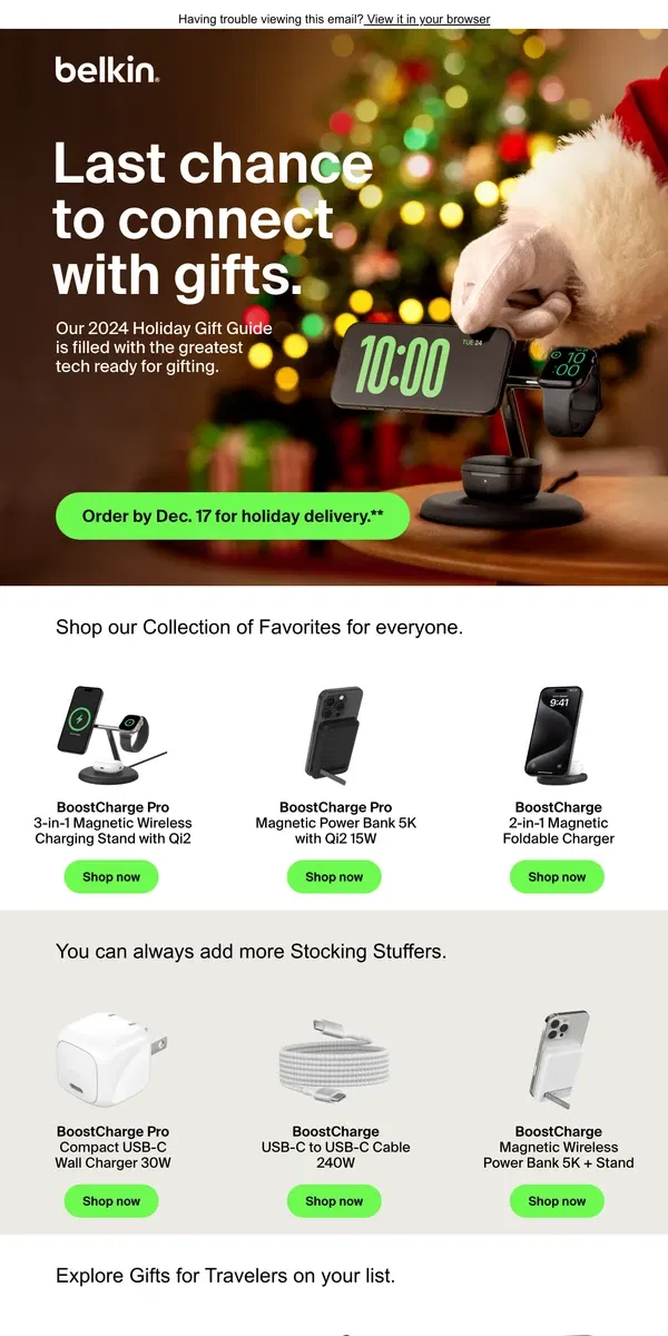 Email from Belkin. 📦 Reminder: Our Holiday Order Deadline is coming fast