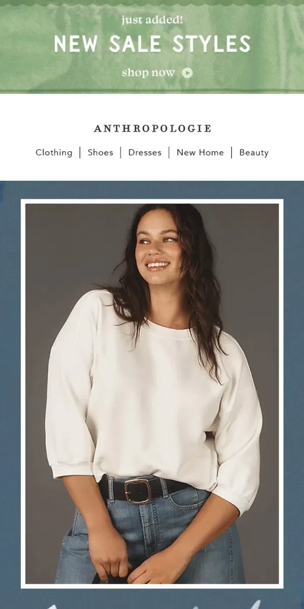 Email from Anthropologie. The perfect white tee DOES exist...