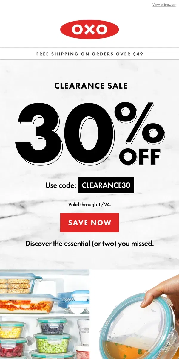 Email from OXO. Save up to 30% on unexpected essentials