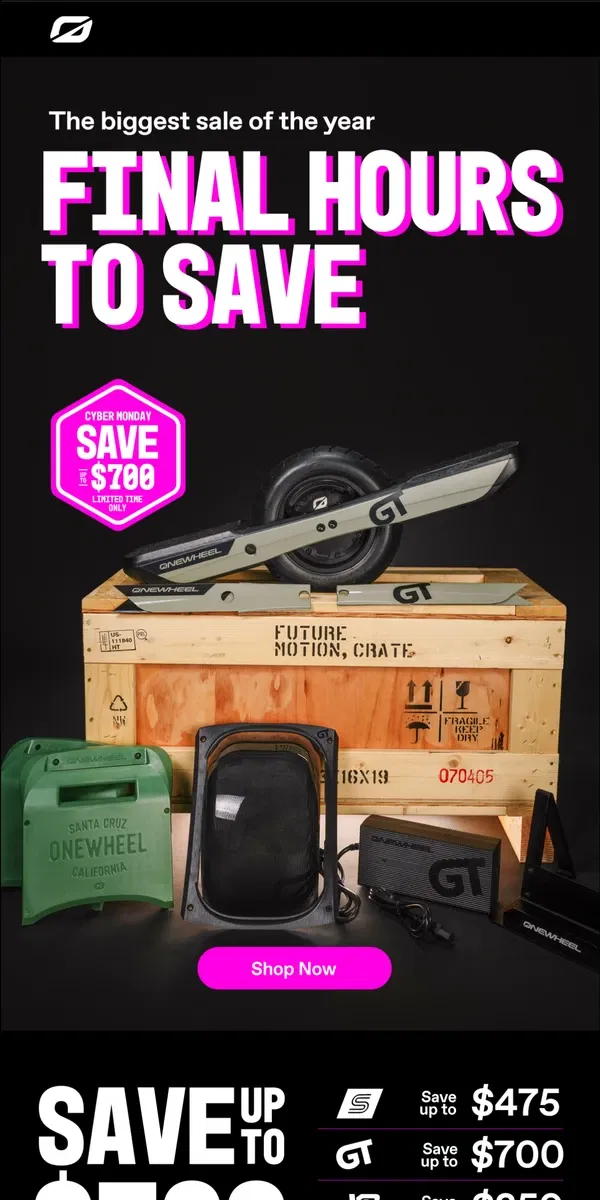 Email from Onewheel. LAST CALL!!