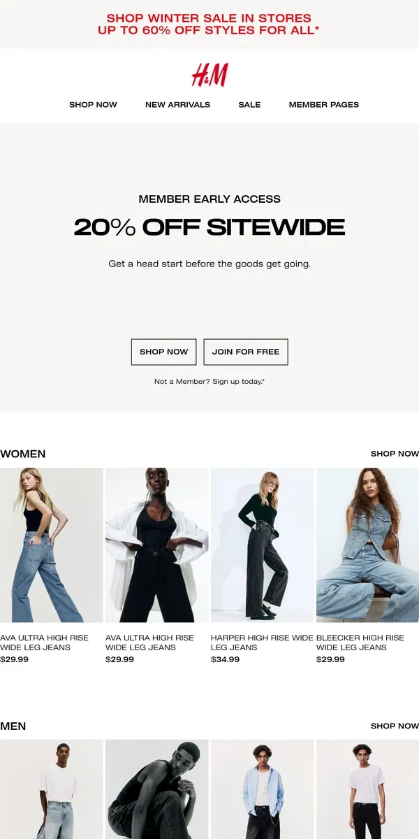 Email from H&M. Your 20% off is ready, Members