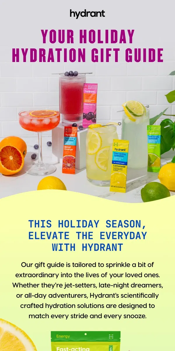 Email from Hydrant. Something for EVERYONE on your list 🎁