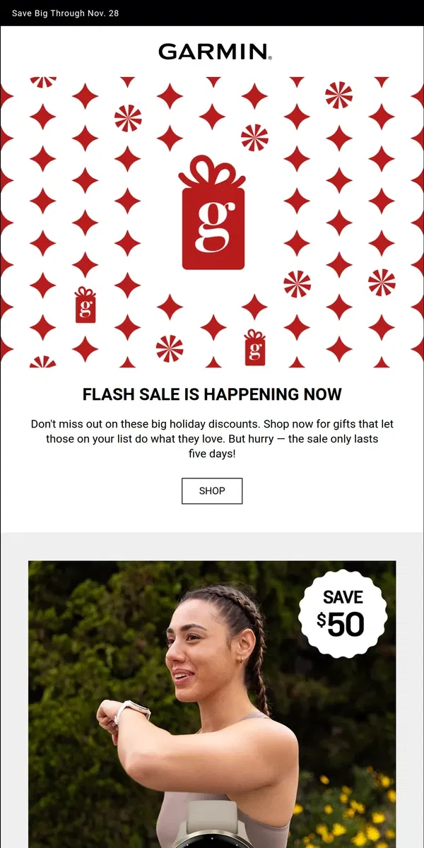 Email from Garmin. Shop the Flash Sale!