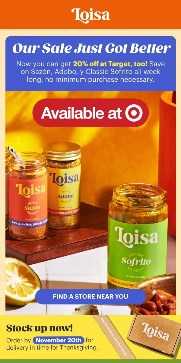 Email from Loisa. Save 20% on Loisa at Target 🎯