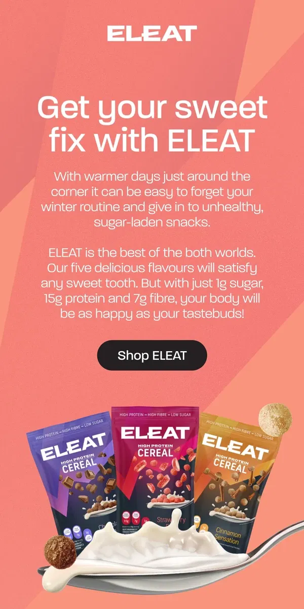 Email from ELEAT. Get your sweet fix with ELEAT