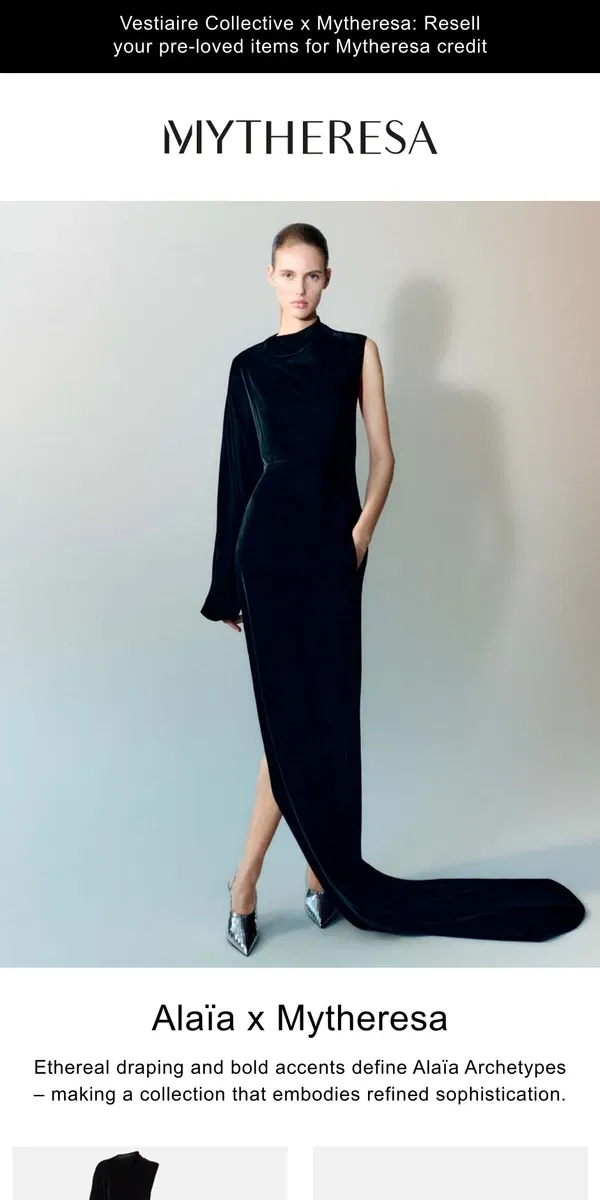 Email from Mytheresa. A First Look: The Alaïa Archetypes Collection