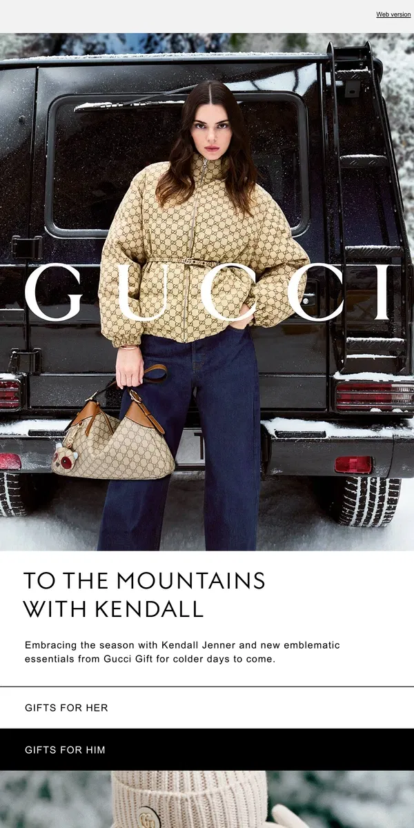 Email from GUCCI. The Gift Edit