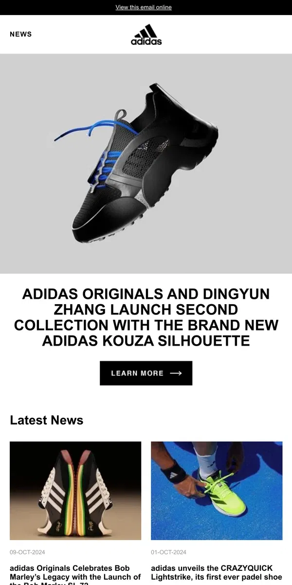 Email from Adidas. adidas Originals and Dingyun Zhang Launch Second Collection with the Brand New adidas Kouza Silhouette