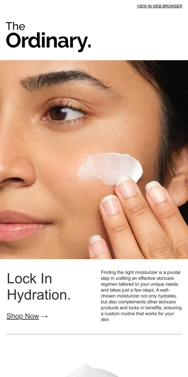 Email from The Ordinary. Moisturization matters.