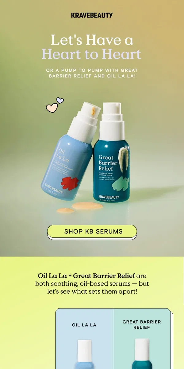 Email from KraveBeauty. Our Serums ✏️ Explained!