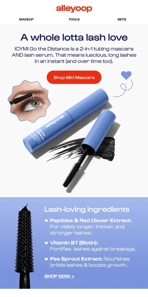 Email from Alleyoop. We heard you like lash serums