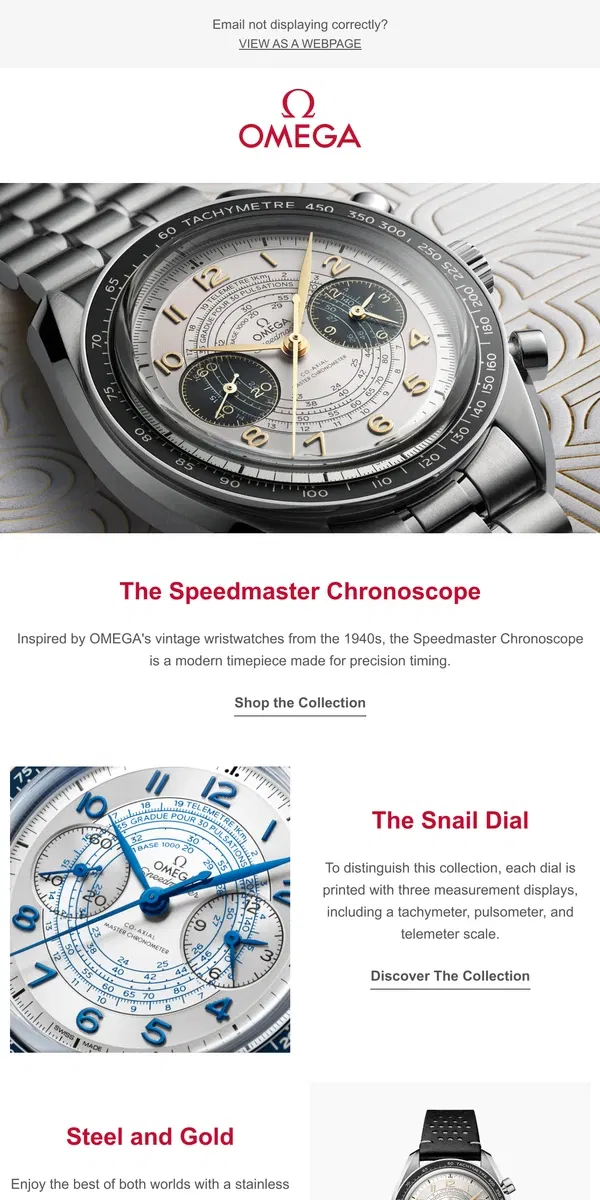 Email from OMEGA. Watches Made for Precision Timing