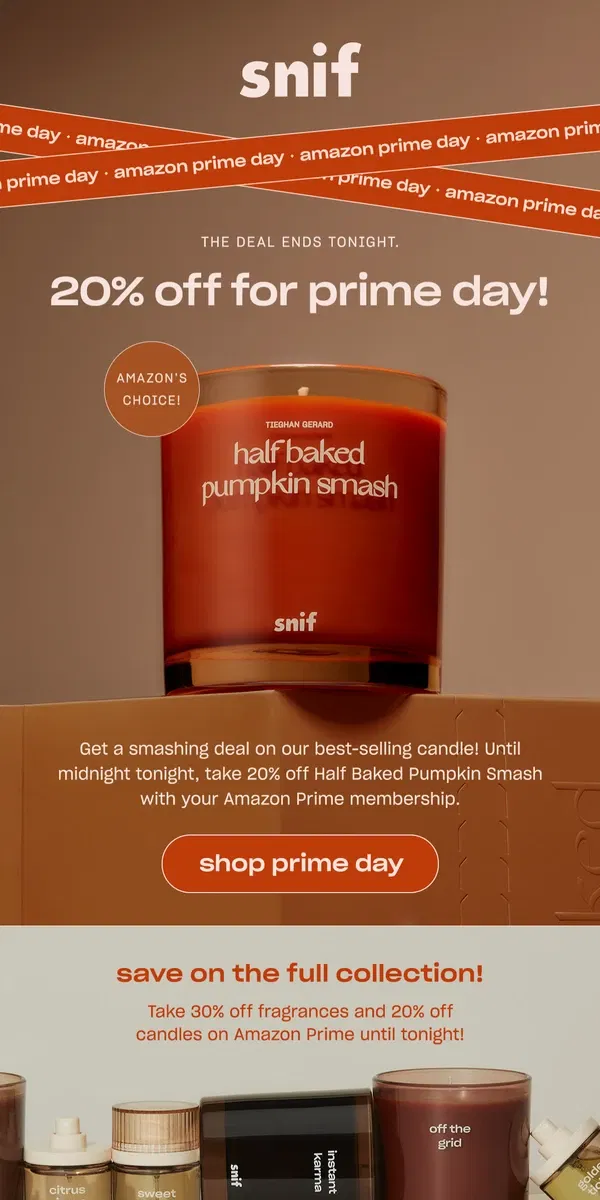 Email from Snif. 20% OFF PUMPKIN SMASH?! 👀