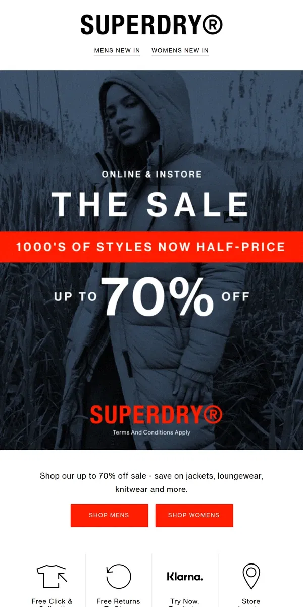 Email from Superdry. Skip The Cold Front And Layer Up | Up To 70% Off