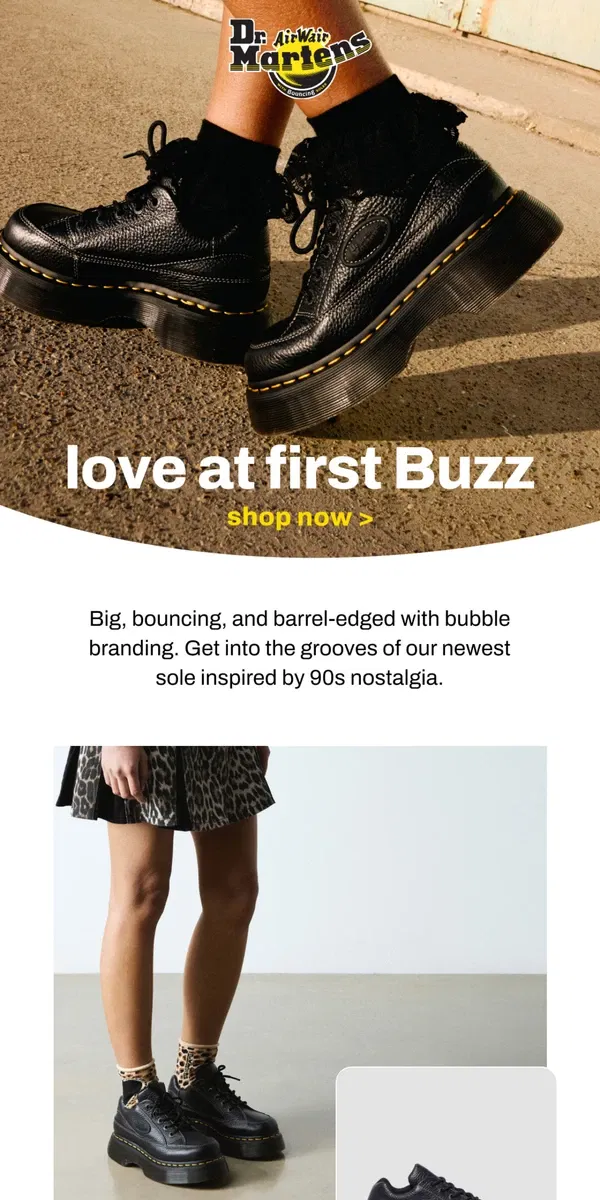 Email from Dr. Martens. The Buzz is in the details