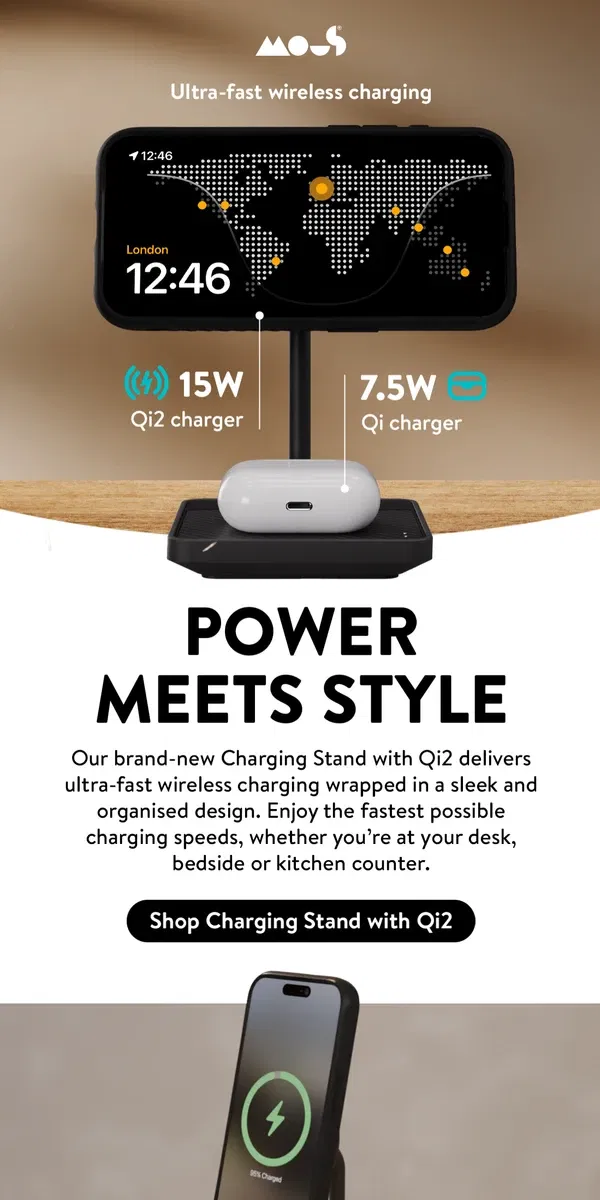 Email from Mous. New in: Ultra-fast charging stand