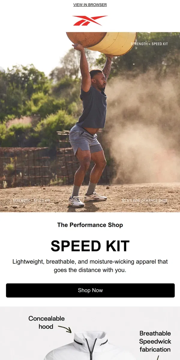 Email from Reebok. Make a speedy discovery