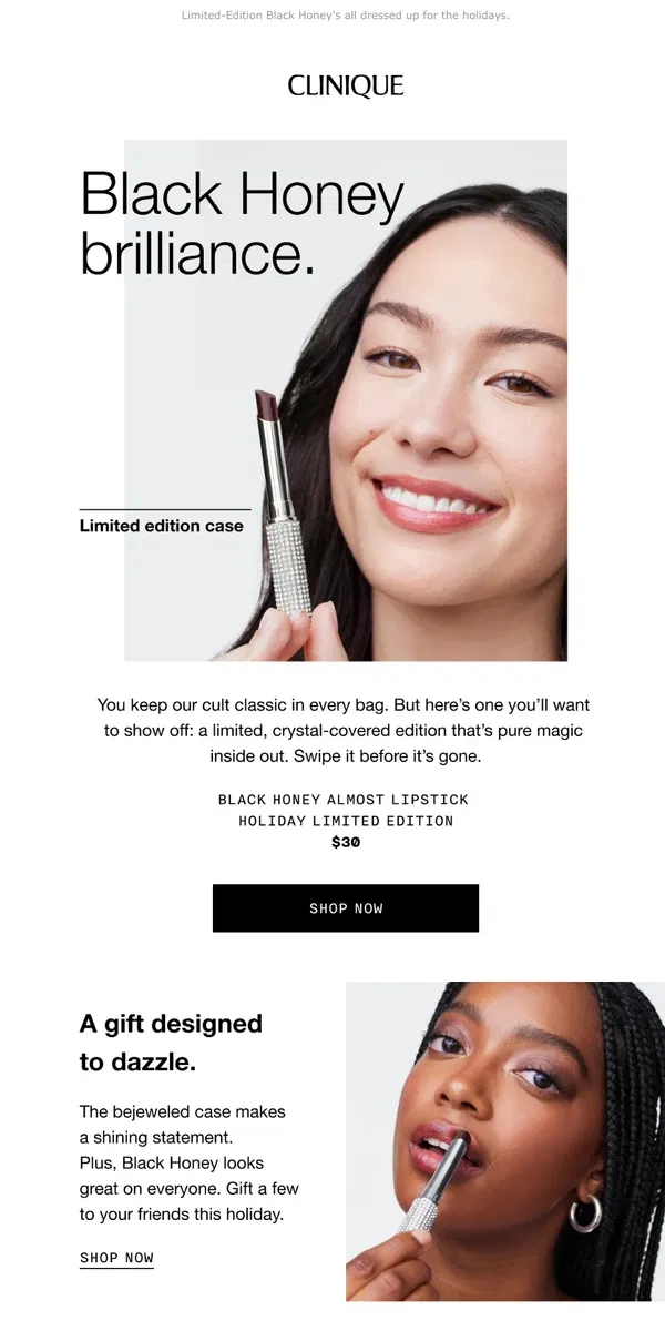 Email from Clinique. Don't miss Black Honey's dazzling transformation.