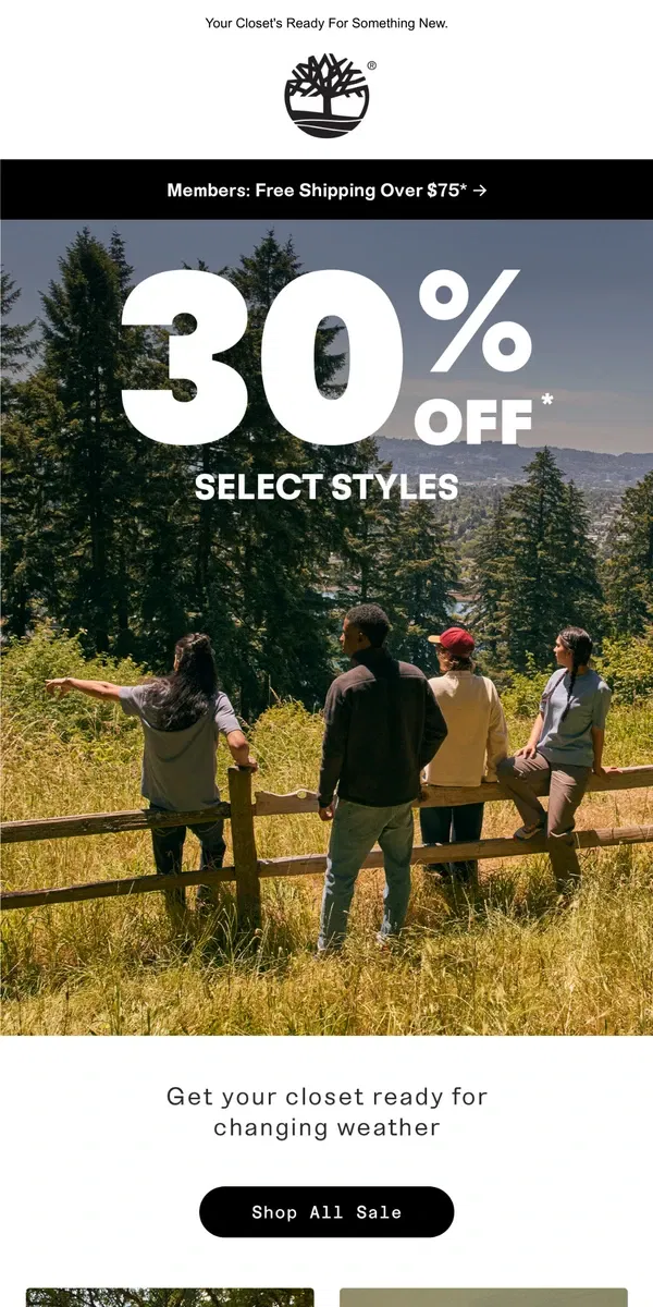 Email from Timberland. Sale Starts NOW: Up to 30% Off Select Styles.