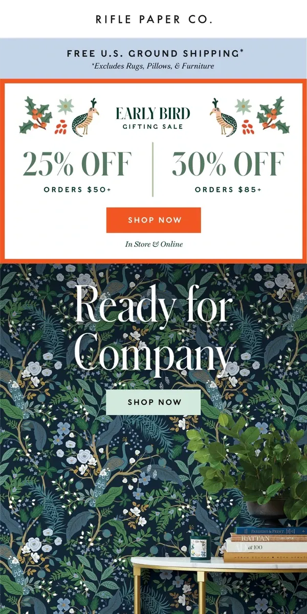 Email from Rifle Paper Co.. Wallpaper & Rugs: Up to 30% Off 🎉