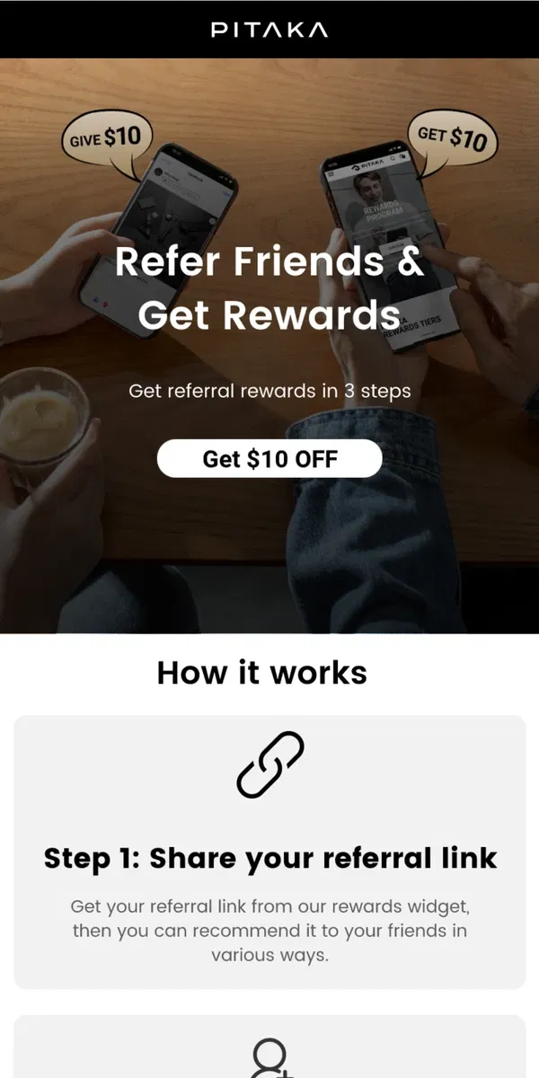 Email from PITAKA. Earn $10 for Every Successful Referral!