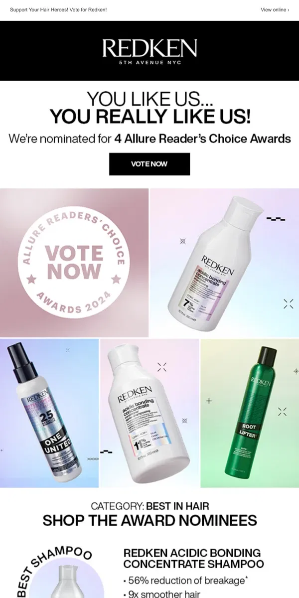 Email from Redken. 🗳️ Polls are Open! Vote Now!