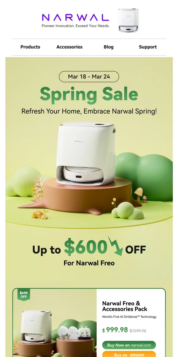 Email from Narwal. Spring into Savings with Narwal - Exclusive Offer Inside!