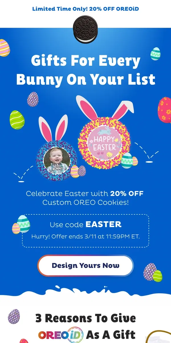 Email from OREO. 20% Off OREOiD 🐰🌸