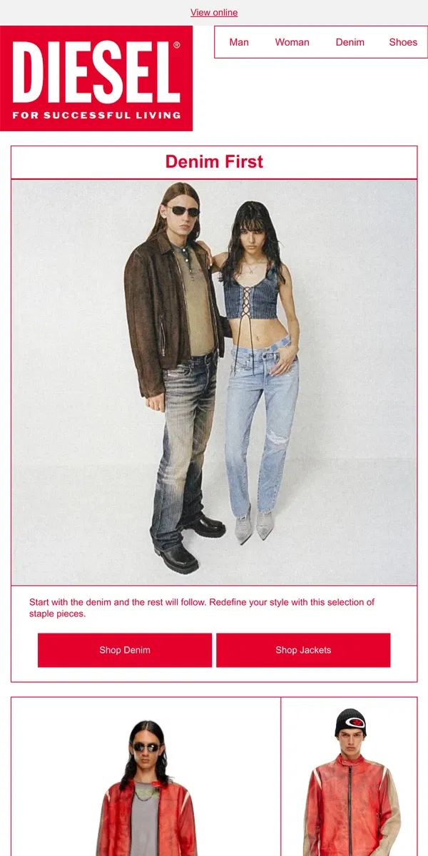 Email from Diesel. Start From The Denim