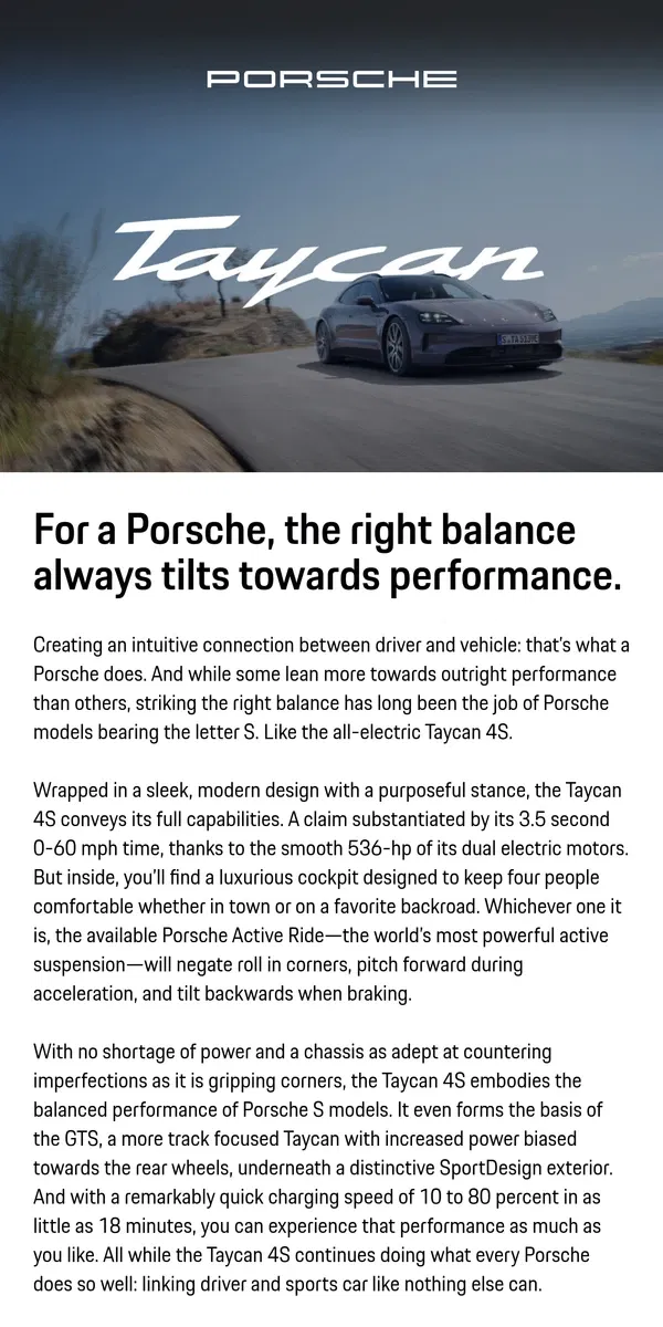 Email from Porsche. The Taycan 4S, 50 years of Turbo, and a truly epic flachbau.