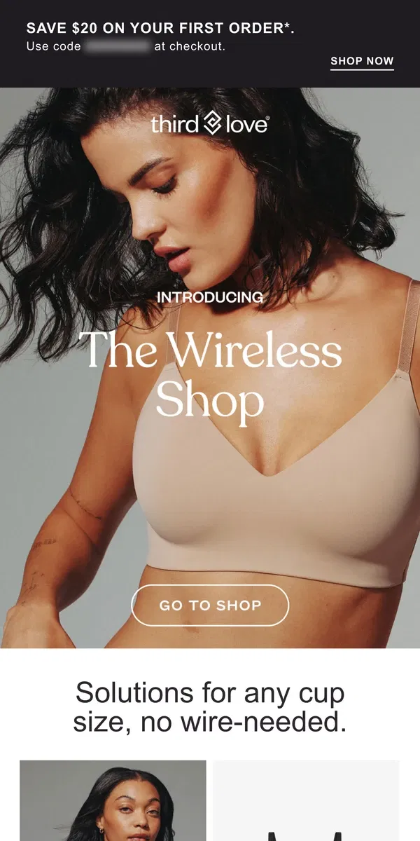 Email from ThirdLove. LAUNCHING 🚀 The Wireless Shop 