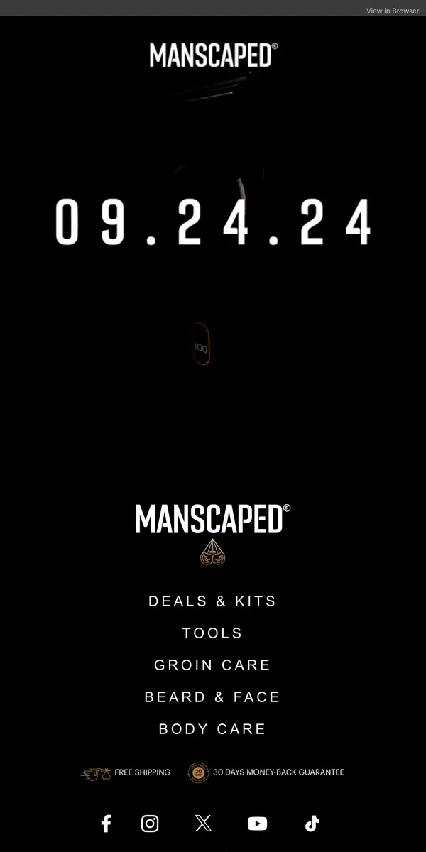 Email from MANSCAPED. New products launching soon