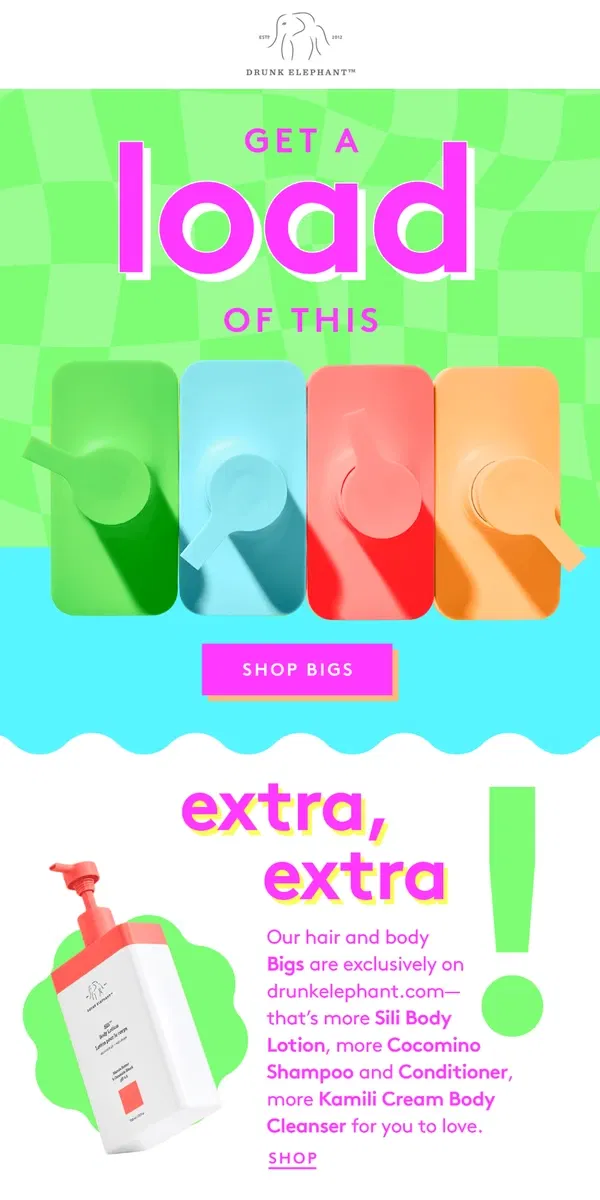 Email from Drunk Elephant. XL excel