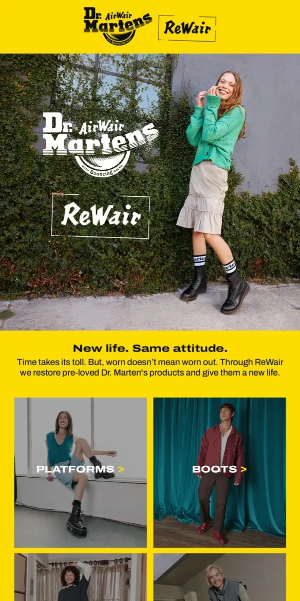 Email from Dr. Martens. Join the ReWair movement