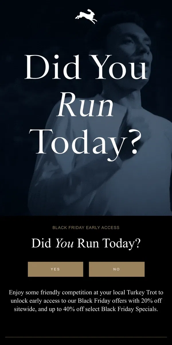 Email from Tracksmith. Did You Run Today?