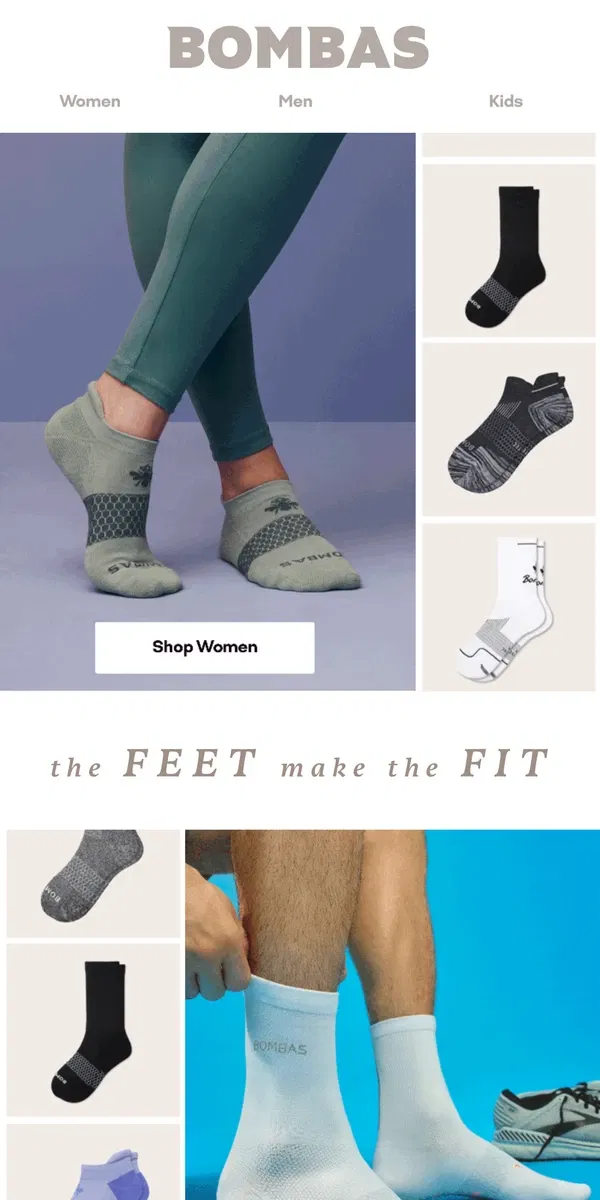 Email from Bombas. Spring Fitspiration