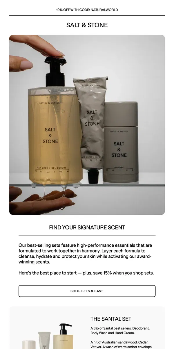 Email from SALT & STONE. Stock Up On Your Favorite Scent