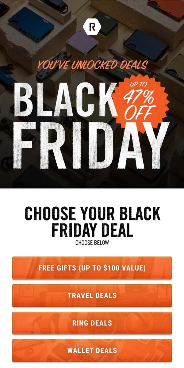 Email from The Ridge. Click for Your Black Friday ONLY Offer